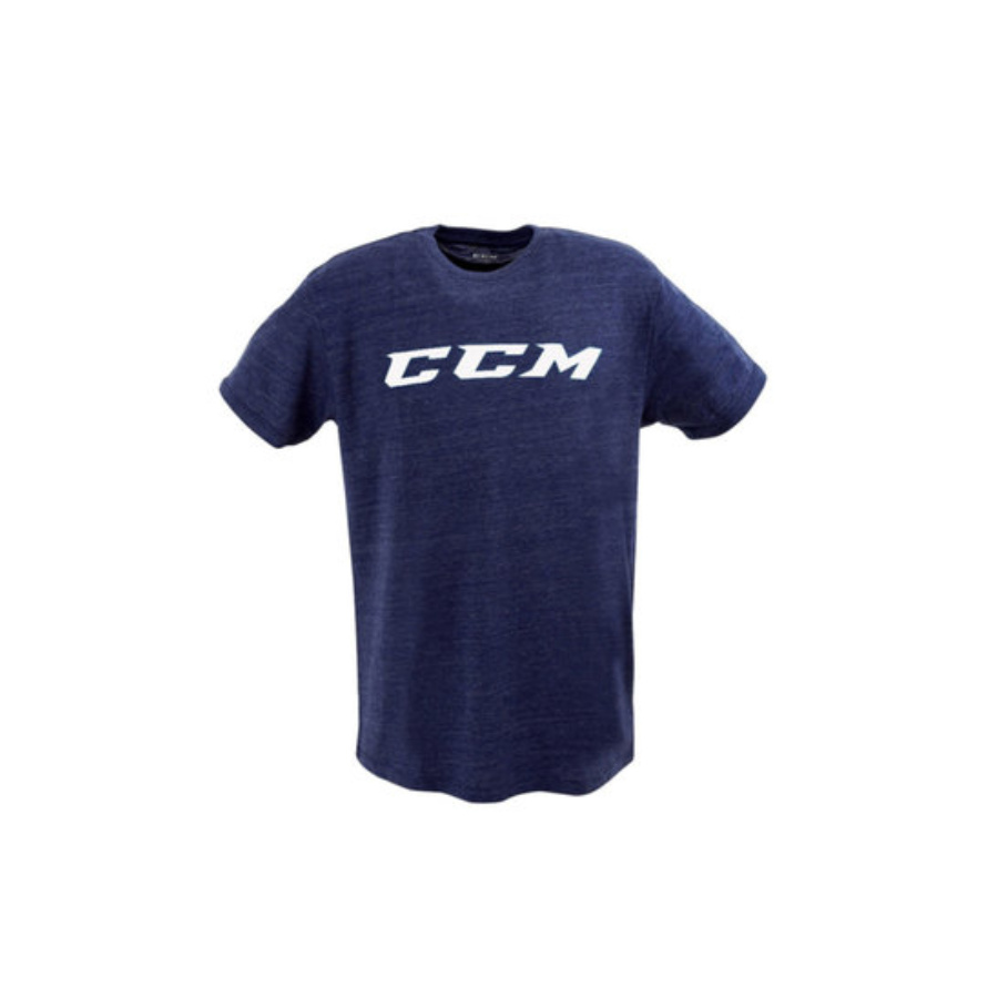 Tričko CCM Big LOGO Tmavomodré Senior