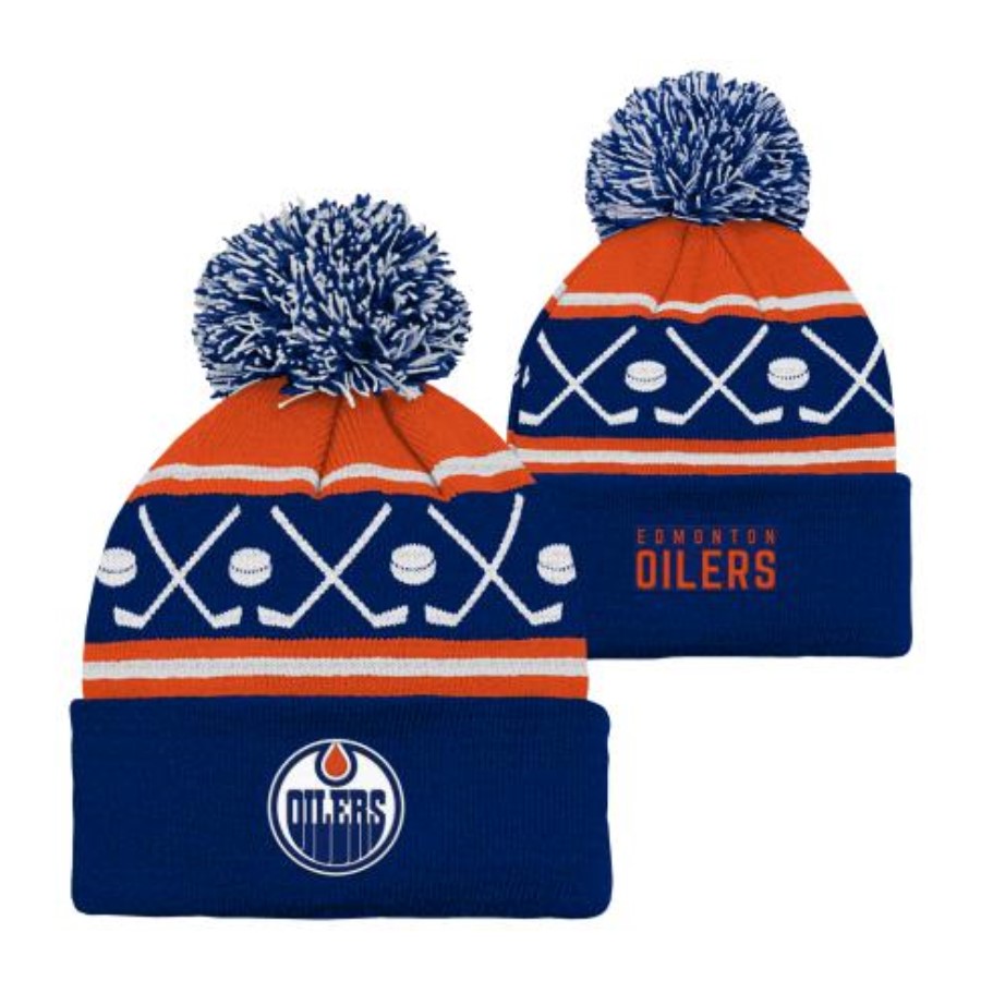 NHL Zimná Čiapka FACE OFF CUFF POM Edmonton Oilers Kid - Detská