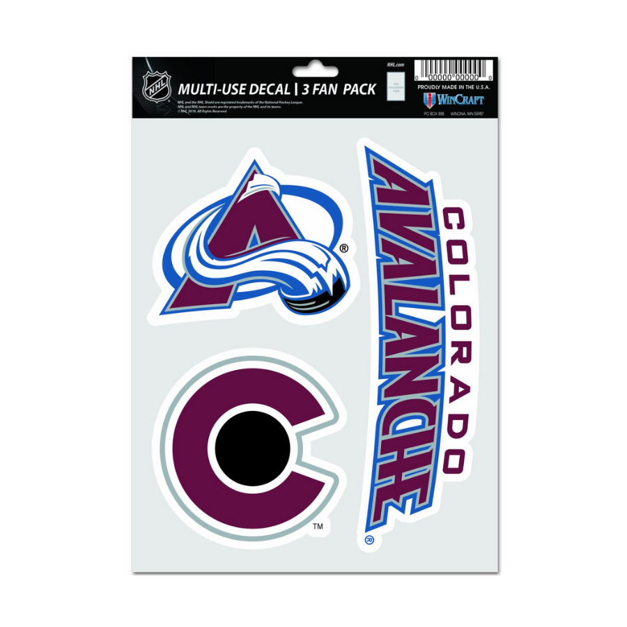 Set 3 samolepiek Wincraft Colorado Avalanche
