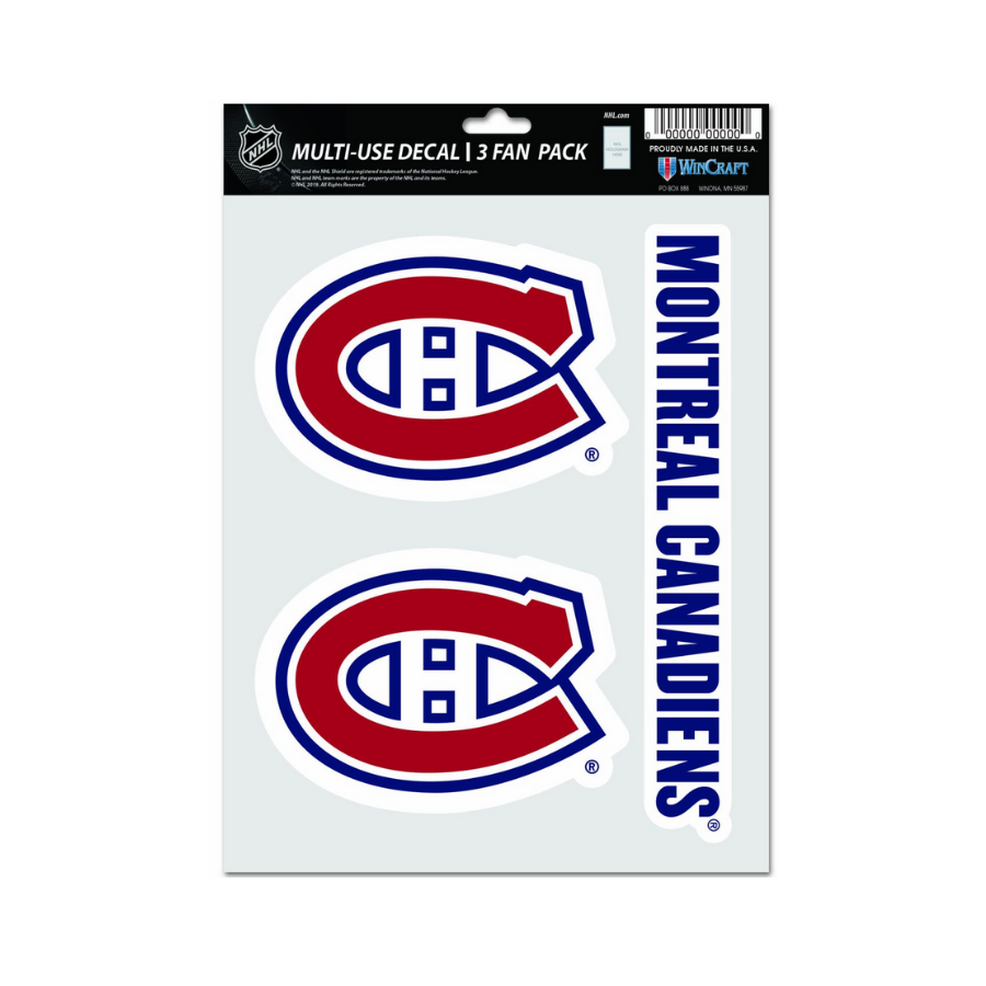 Set 3 samolepiek Wincraft Montreal Canadiens