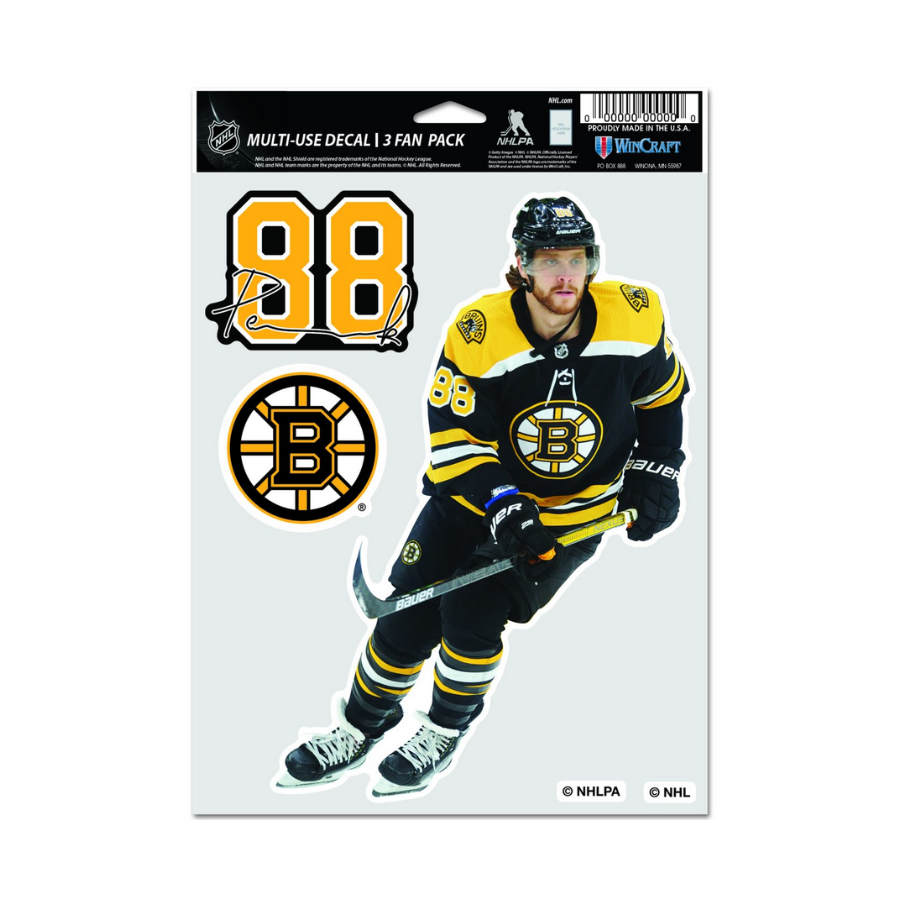 Set 3 samolepiek Wincraft David Pastrňák Boston Bruins